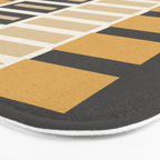 Retro Contemporary Block Stripes in Charcoal Ochre Bath Mat Gallery Image 3