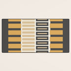 Retro Contemporary Block Stripes in Charcoal Ochre Desk Mat Gallery Image 3
