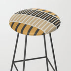 Retro Contemporary Block Stripes in Charcoal Ochre Stool Gallery Image 2