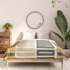 Retro Contemporary Block Stripes in Charcoal Ochre Comforter Gallery Image 3