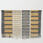 Retro Contemporary Block Stripes in Charcoal Ochre Wall Hanging Gallery Image 1
