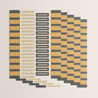 Retro Contemporary Block Stripes in Charcoal Ochre Wrapping Paper Gallery Image 3