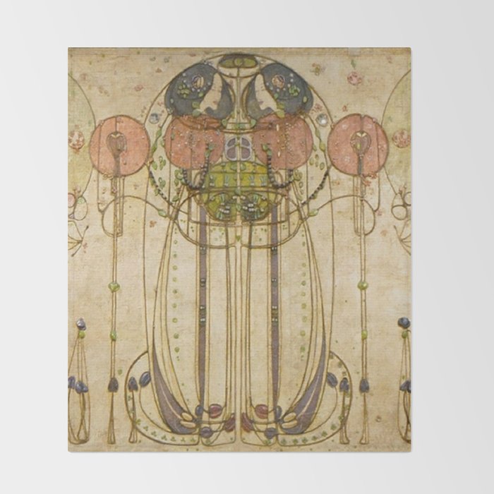 Charles Rennie Mackintosh , The Wassail  Throw Blanket Gallery Image 2