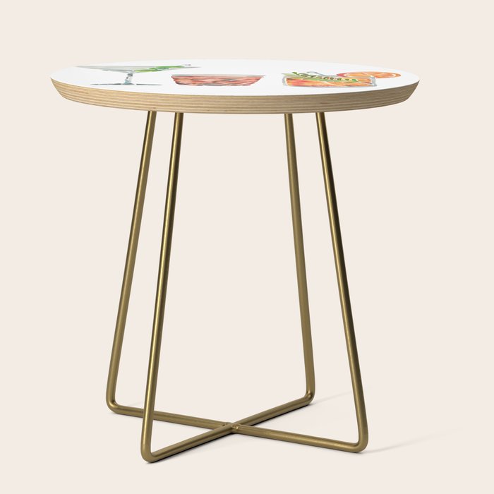Classic Cocktails  - 1960s Watercolor Lineup Side Table Gallery Image 1