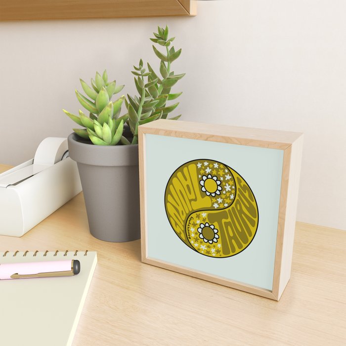 Taurus Yin Yang Mini Art Print Gallery Image 2