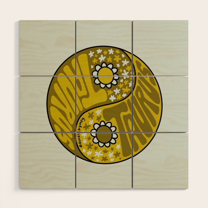 Taurus Yin Yang Wood Wall Art Gallery Image 1