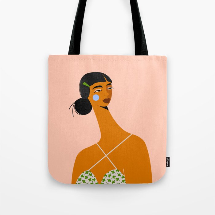 Green Hair Clip Tote Bag Gallery Image 1