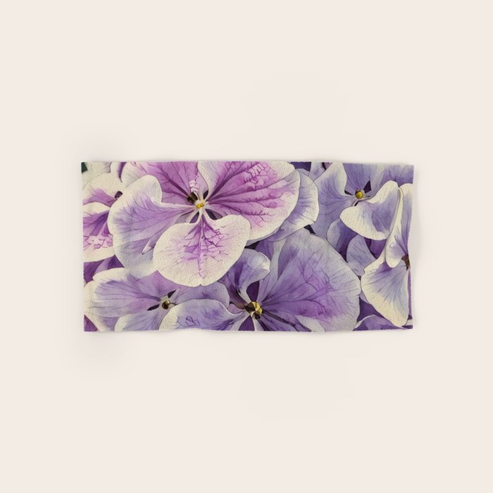 Purple hydrangea watercolor Bath Towel Gallery Image 1