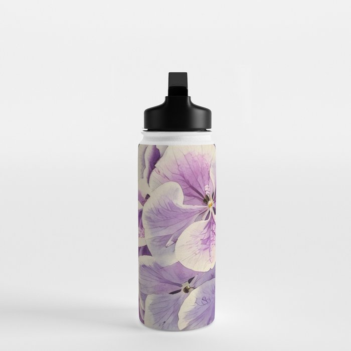 Purple hydrangea watercolor Water Bottle Gallery Image 3