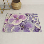 Purple hydrangea watercolor Rug Gallery Image 1