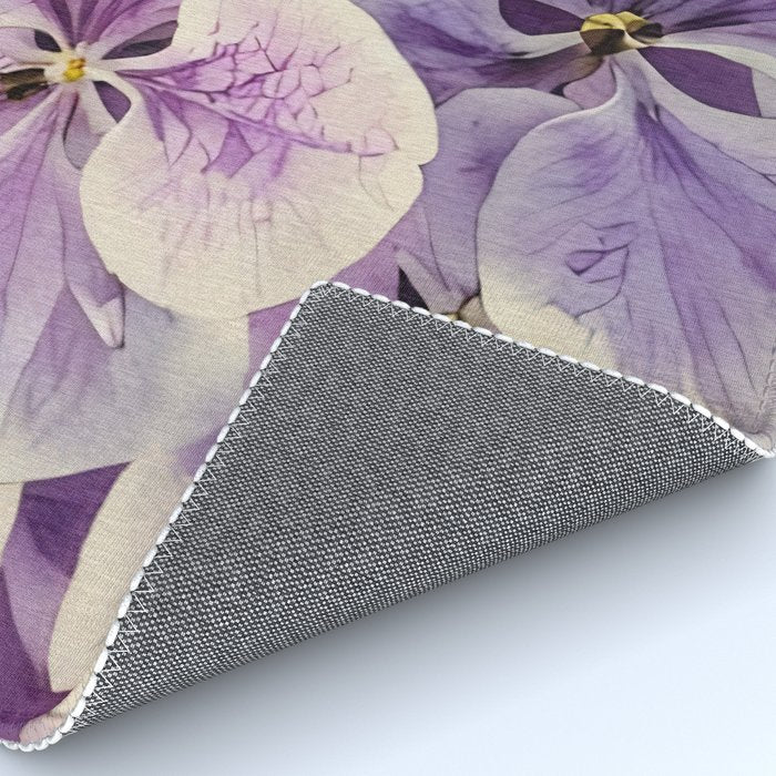 Purple hydrangea watercolor Rug Gallery Image 4
