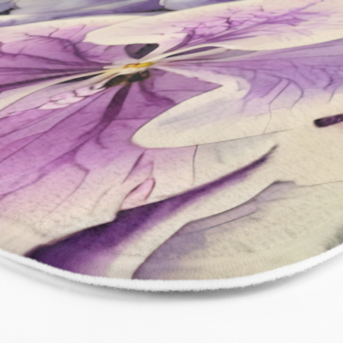 Purple hydrangea watercolor Bath Mat Gallery Image 3
