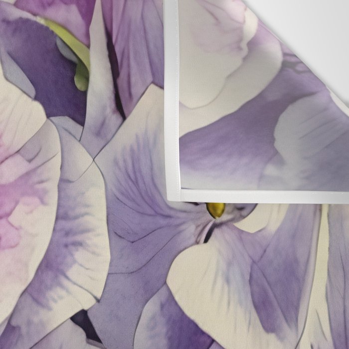 Purple hydrangea watercolor Wall Tapestry Gallery Image 3