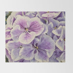Purple hydrangea watercolor Throw Blanket Gallery Image 2