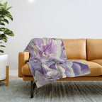 Purple hydrangea watercolor Throw Blanket Gallery Image 1