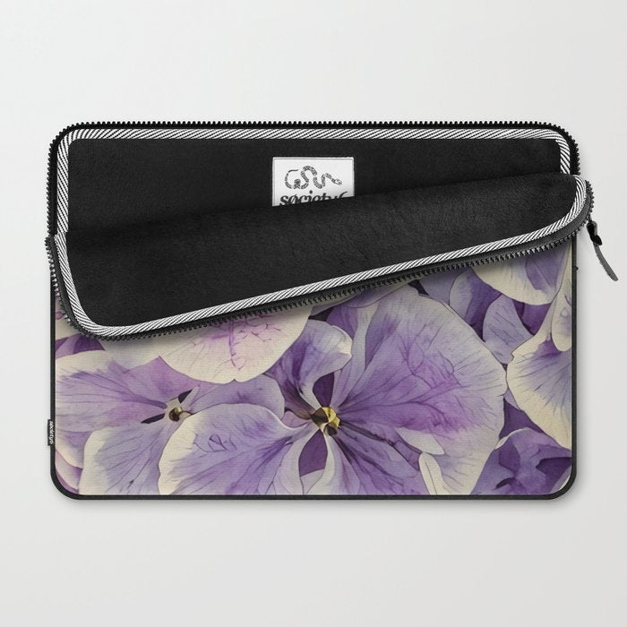 Purple hydrangea watercolor Laptop Sleeve Gallery Image 2