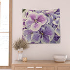 Purple hydrangea watercolor Wall Tapestry Gallery Image 2
