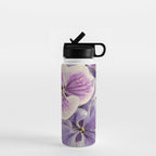 Purple hydrangea watercolor Water Bottle Gallery Image 1