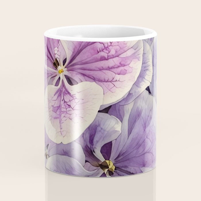Purple hydrangea watercolor Coffee Mug Gallery Image 4