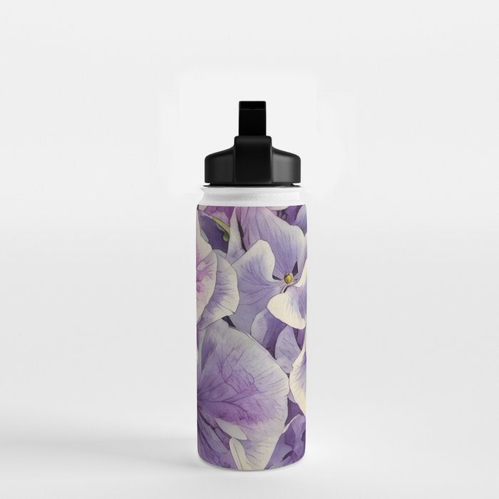 Purple hydrangea watercolor Water Bottle Gallery Image 2