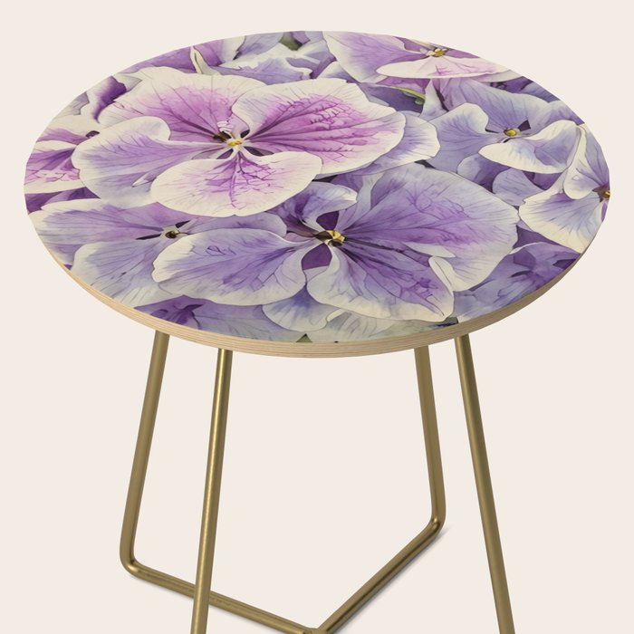 Purple hydrangea watercolor Side Table Gallery Image 2