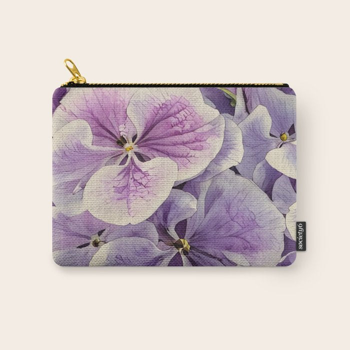 Purple hydrangea watercolor Carry All Pouch Gallery Image 1