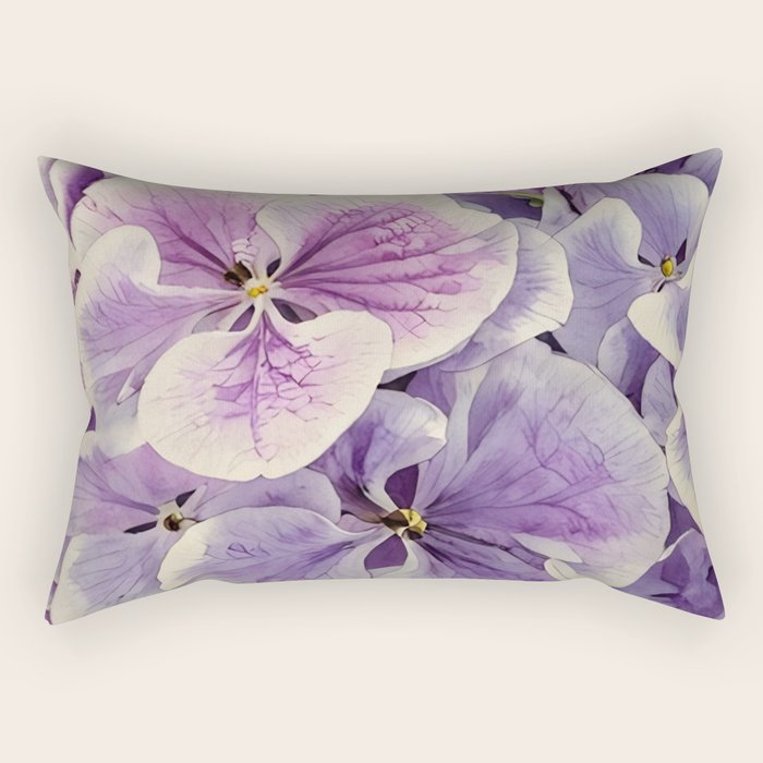 Purple hydrangea watercolor Rectangular Pillow Gallery Image 2
