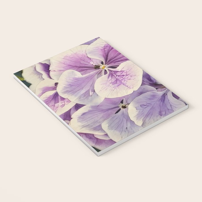 Purple hydrangea watercolor Notebook Gallery Image 3