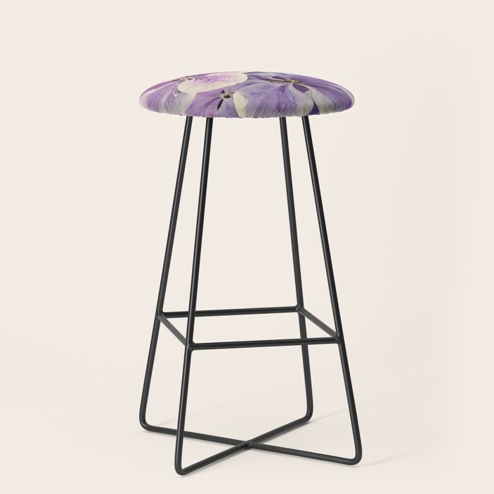 Purple hydrangea watercolor Stool Gallery Image 1