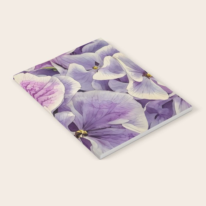 Purple hydrangea watercolor Notebook Gallery Image 1