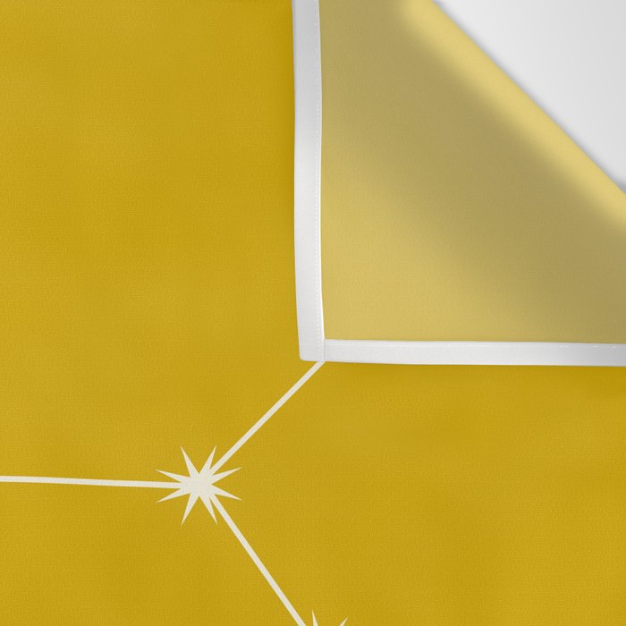 Sagittarius Zodiac Star Constellation Line Art Golden Yellow Wall Tapestry Gallery Image 3