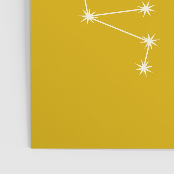 Sagittarius Zodiac Star Constellation Line Art Golden Yellow Poster Gallery Image 3