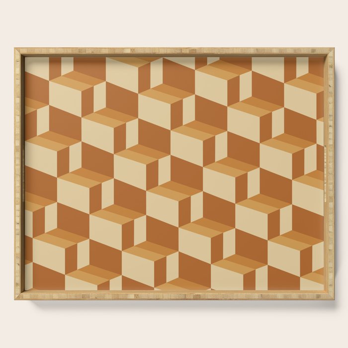 Cuboid Geometric Abstract Shapes Pattern XIII Serving Tray Gallery Image 1