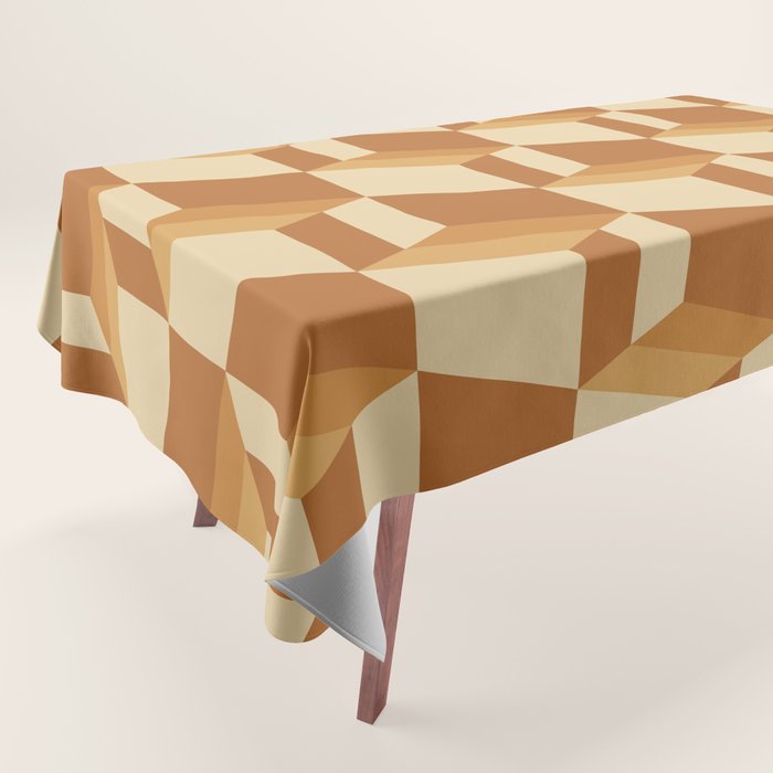 Cuboid Geometric Abstract Shapes Pattern XIII Tablecloth Gallery Image 1