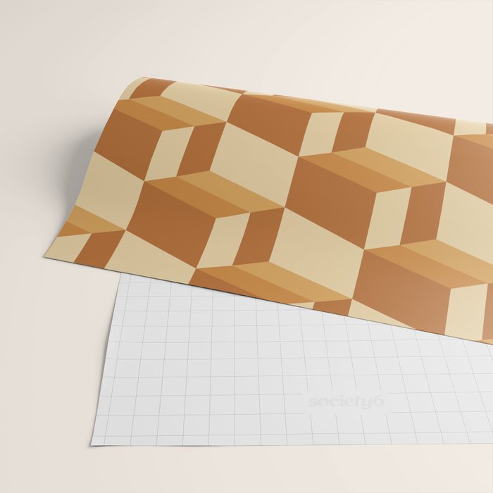 Cuboid Geometric Abstract Shapes Pattern XIII Wrapping Paper Gallery Image 2