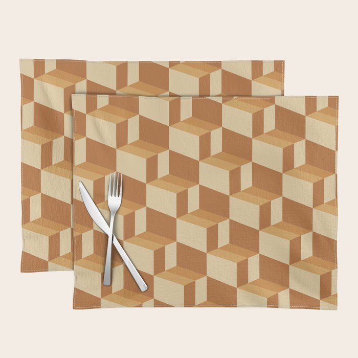 Cuboid Geometric Abstract Shapes Pattern XIII Placemat Gallery Image 1