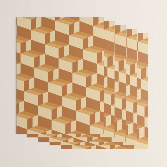 Cuboid Geometric Abstract Shapes Pattern XIII Wrapping Paper Gallery Image 3
