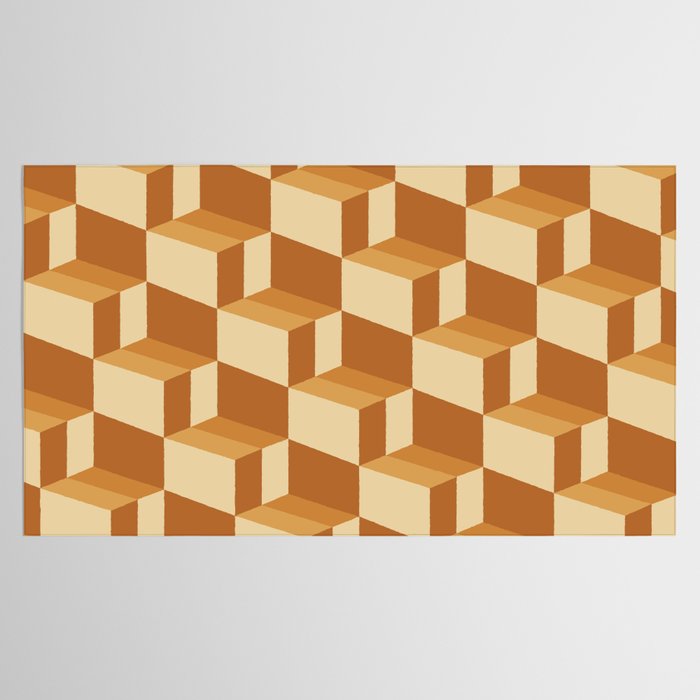 Cuboid Geometric Abstract Shapes Pattern XIII Tablecloth Gallery Image 2