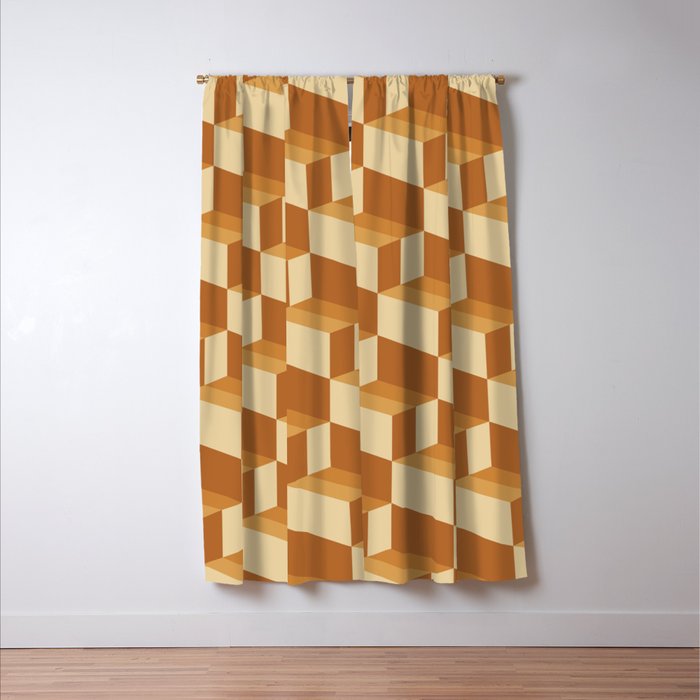 Cuboid Geometric Abstract Shapes Pattern XIII Window Curtain Gallery Image 3