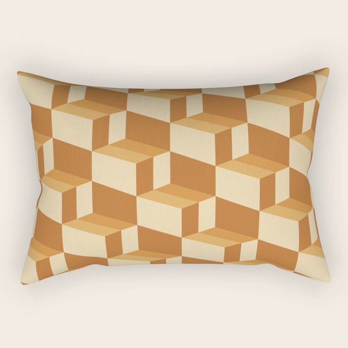 Cuboid Geometric Abstract Shapes Pattern XIII Rectangular Pillow Gallery Image 2