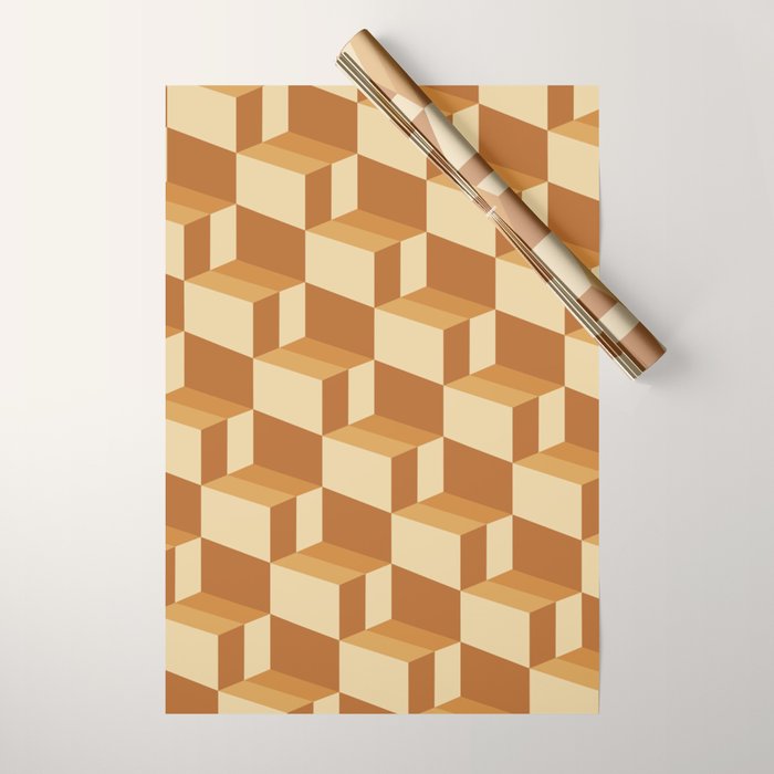 Cuboid Geometric Abstract Shapes Pattern XIII Wrapping Paper Gallery Image 1