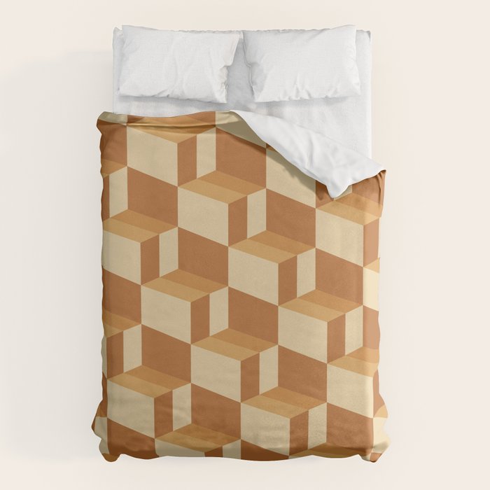 Cuboid Geometric Abstract Shapes Pattern XIII Duvet Cover Gallery Image 6