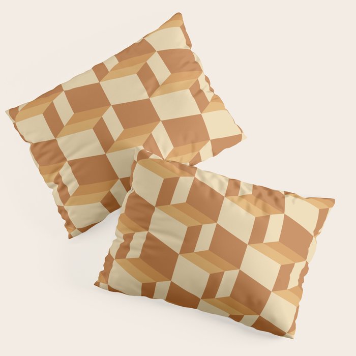 Cuboid Geometric Abstract Shapes Pattern XIII Pillow Sham Gallery Image 1