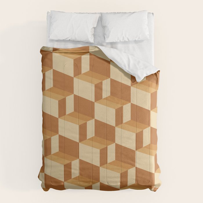 Cuboid Geometric Abstract Shapes Pattern XIII Comforter Gallery Image 1