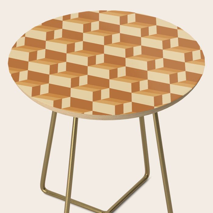 Cuboid Geometric Abstract Shapes Pattern XIII Side Table Gallery Image 2