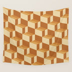 Cuboid Geometric Abstract Shapes Pattern XIII Wall Tapestry Gallery Image 4
