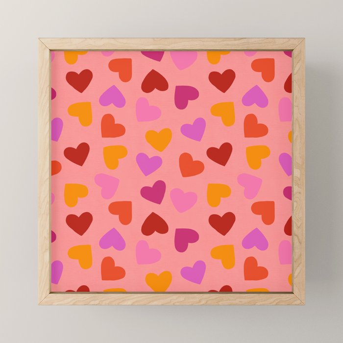 Colorful Heart Pattern for Valentine's Day Mini Art Print Gallery Image 1