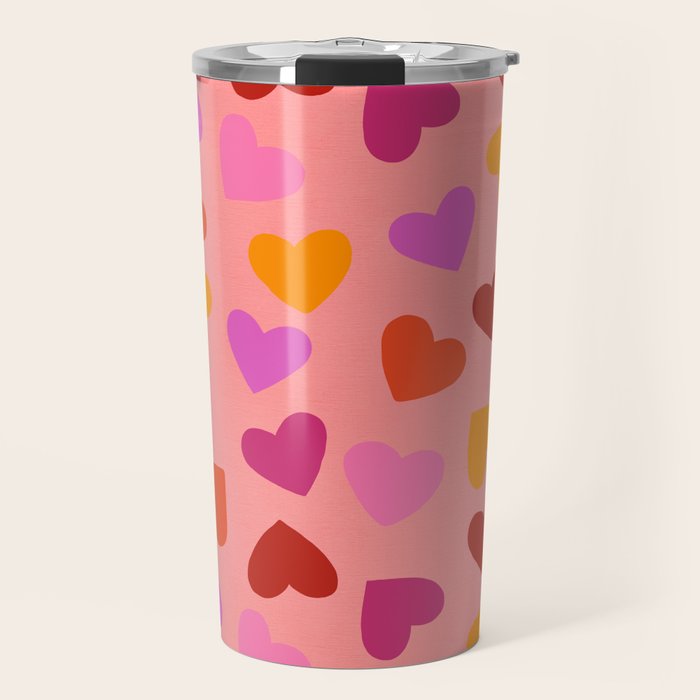 Colorful Heart Pattern for Valentine's Day Travel Mug Gallery Image 1