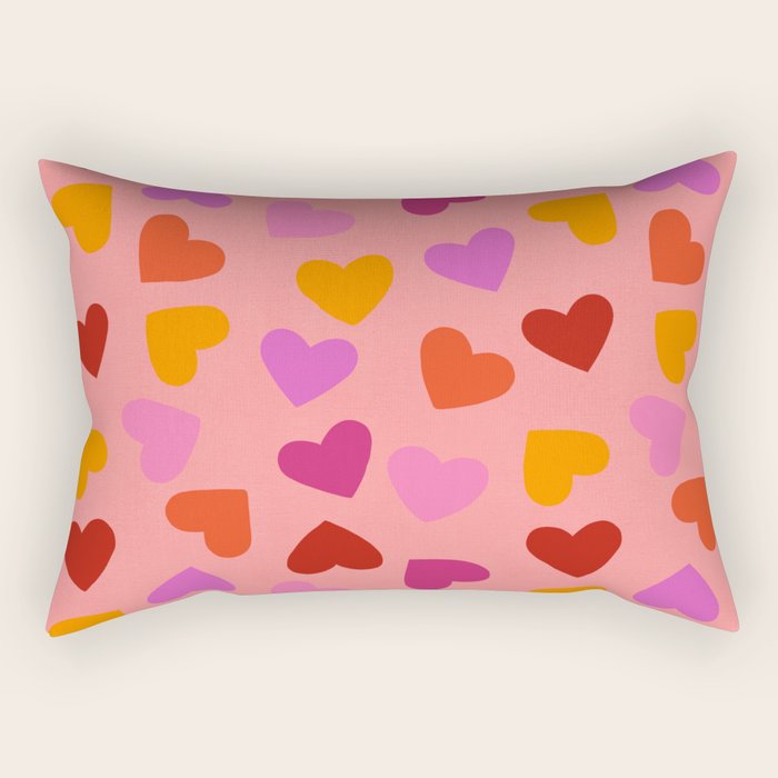 Colorful Heart Pattern for Valentine's Day Rectangular Pillow Gallery Image 2