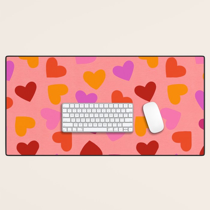 Colorful Heart Pattern for Valentine's Day Desk Mat Gallery Image 1